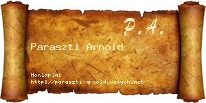 Paraszti Arnold névjegykártya